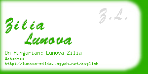 zilia lunova business card